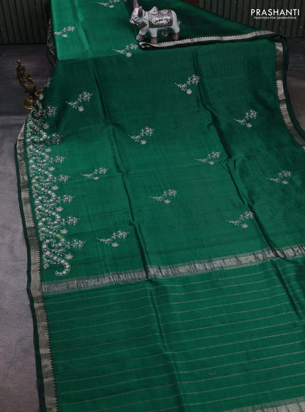 Green Mangalagiri Silk Cotton - Embroidery