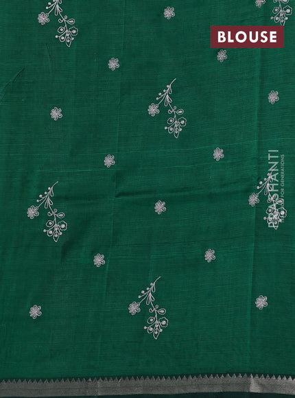 Green Mangalagiri Silk Cotton - Embroidery