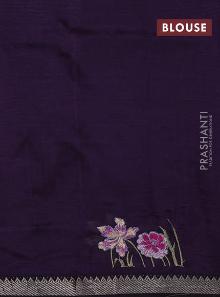 Purple Mangalagiri Silk Cotton - Embroidery