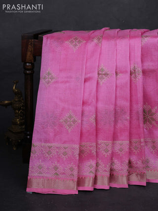 Pink Mangalagiri Silk Cotton - Embroidery