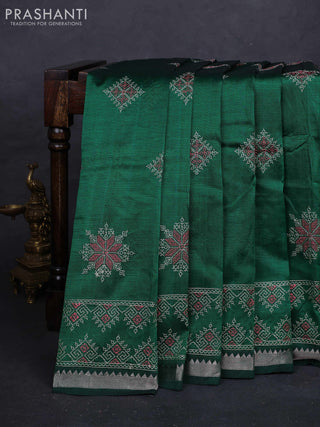 Green Mangalagiri Silk Cotton - Embroidery