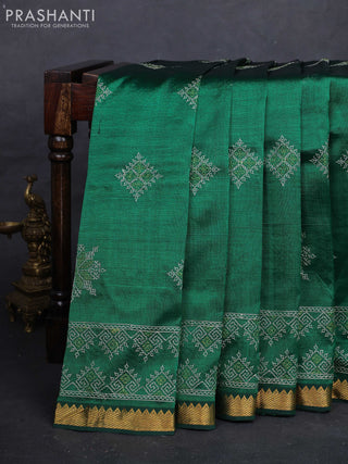 Green Mangalagiri Silk Cotton - Embroidery