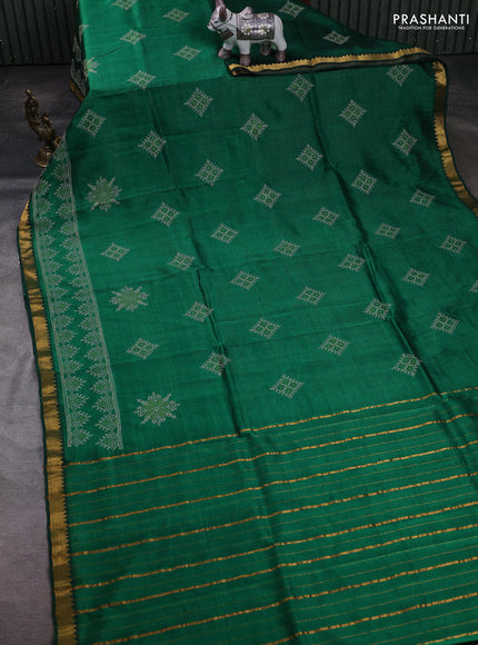 Green Mangalagiri Silk Cotton - Embroidery