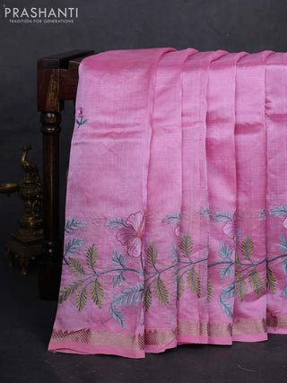 Pink Mangalagiri Silk Cotton - Embroidery