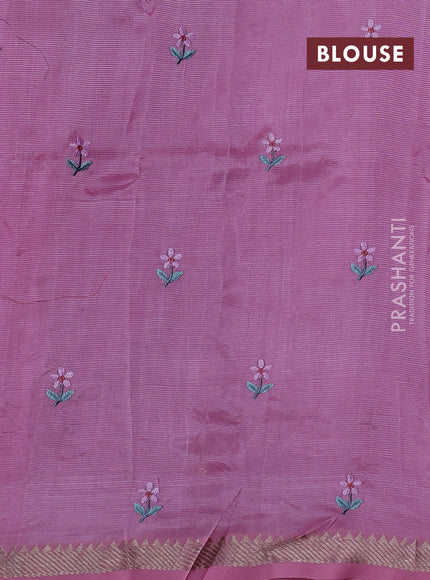 Pink Mangalagiri Silk Cotton - Embroidery