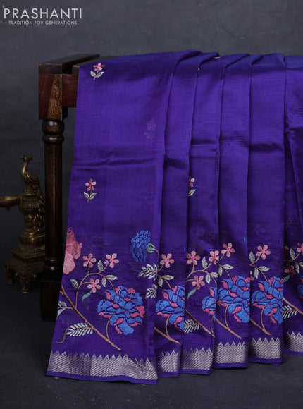 Violet Mangalagiri Silk Cotton - Embroidery