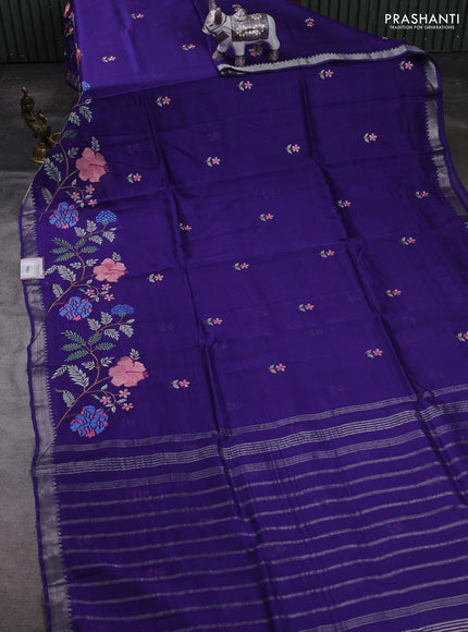 Violet Mangalagiri Silk Cotton - Embroidery
