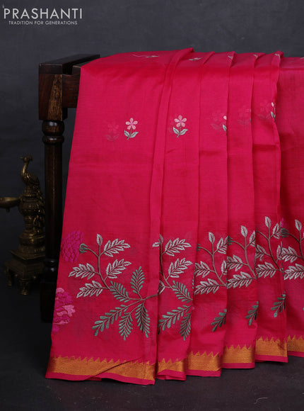 Pink Mangalagiri Silk Cotton - Embroidery