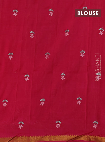 Pink Mangalagiri Silk Cotton - Embroidery