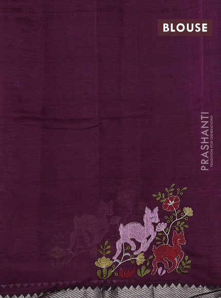 Wine Mangalagiri Silk Cotton - Embroidery