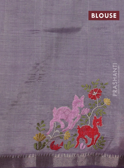 Lavender Mangalagiri Silk Cotton - Embroidery