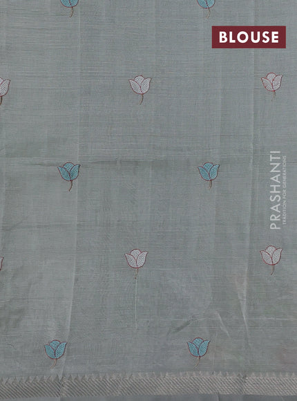 Grey Mangalagiri Silk Cotton - Embroidery