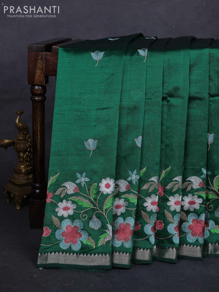Green Mangalagiri Silk Cotton - Embroidery
