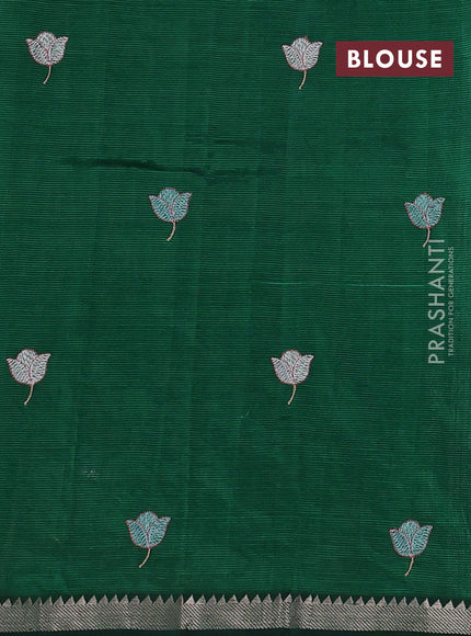 Green Mangalagiri Silk Cotton - Embroidery