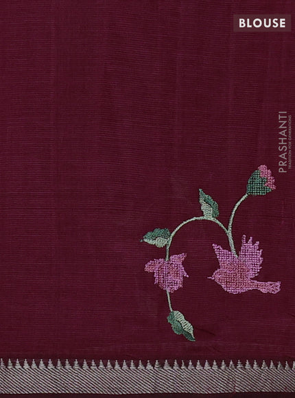 Maroon Mangalagiri Silk Cotton - Embroidery