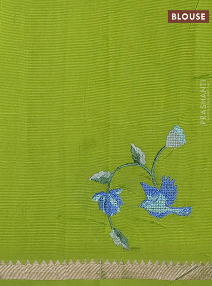 Green Mangalagiri Silk Cotton - Embroidery