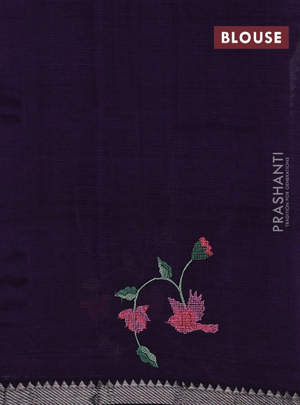 Purple Mangalagiri Silk Cotton - Embroidery