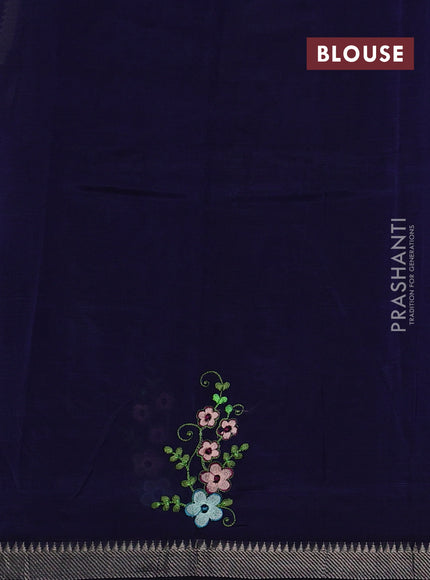 Navy Blue Mangalagiri Silk Cotton - Embroidery