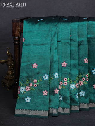 Green Mangalagiri Silk Cotton - Embroidery