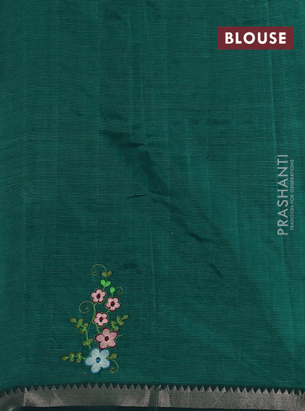 Green Mangalagiri Silk Cotton - Embroidery