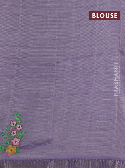Lavender Mangalagiri Silk Cotton - Embroidery