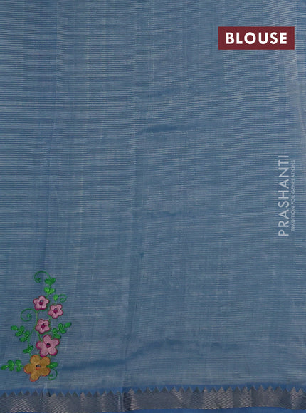 Blue Mangalagiri Silk Cotton - Embroidery