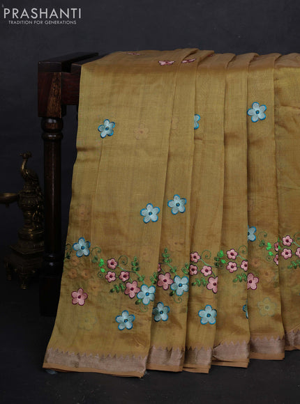 Sandal Mangalagiri Silk Cotton - Embroidery