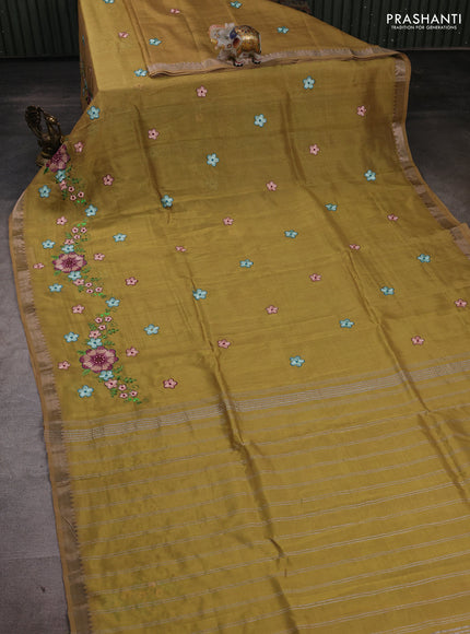 Sandal Mangalagiri Silk Cotton - Embroidery