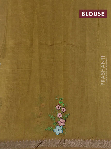 Sandal Mangalagiri Silk Cotton - Embroidery