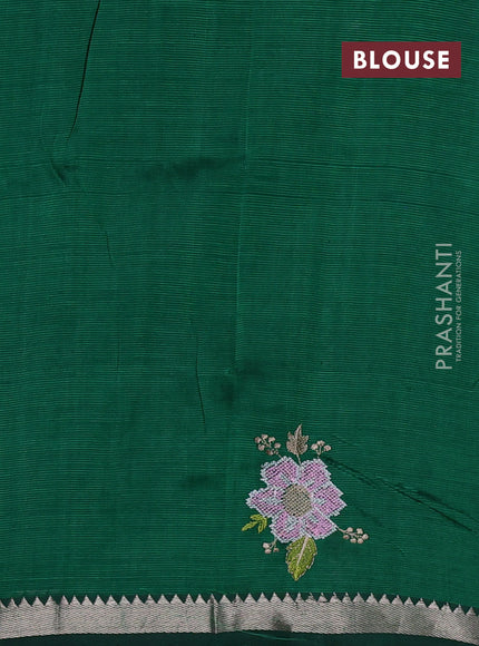Green Mangalagiri Silk Cotton - Embroidery