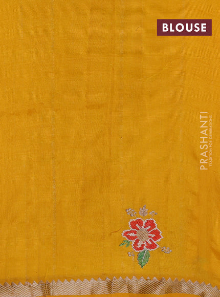Mustard Yellow Mangalagiri Silk Cotton - Embroidery