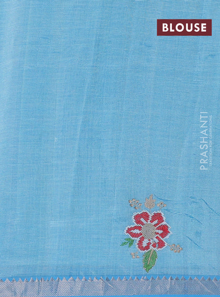 Blue Mangalagiri Silk Cotton - Embroidery