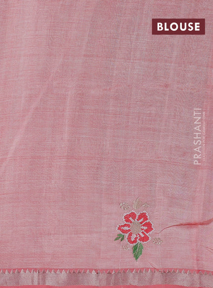 Peach Mangalagiri Silk Cotton - Embroidery