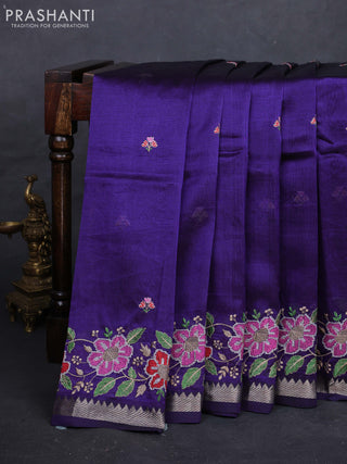 Violet Mangalagiri Silk Cotton - Embroidery