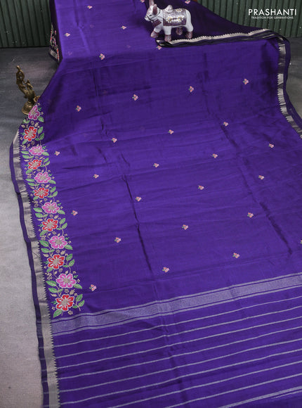 Violet Mangalagiri Silk Cotton - Embroidery