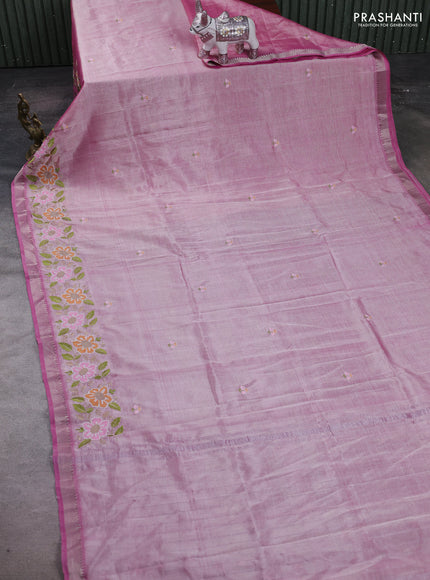 Pink Mangalagiri Silk Cotton - Embroidery