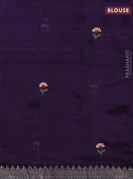 Purple Mangalagiri Silk Cotton - Embroidery