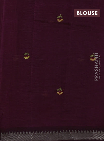 Wine Mangalagiri Silk Cotton - Embroidery