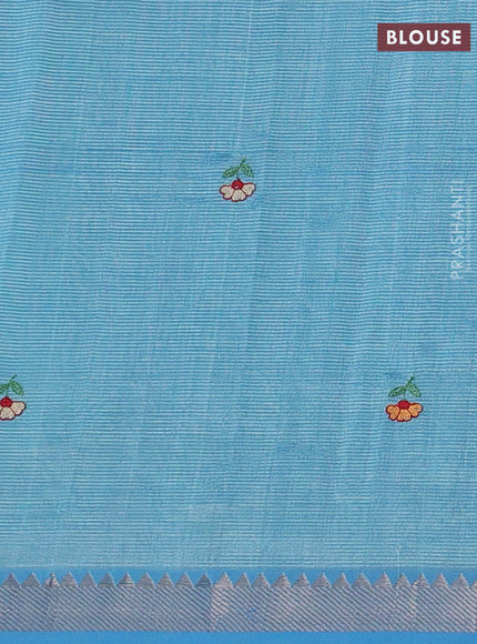 Blue Mangalagiri Silk Cotton - Embroidery