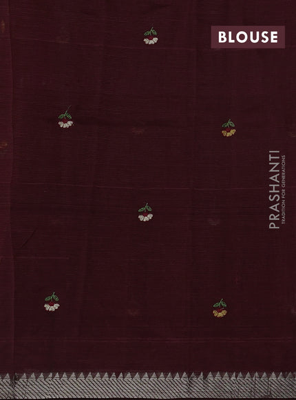 Maroon Mangalagiri Silk Cotton - Embroidery