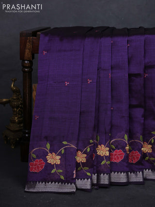 Purple Mangalagiri Silk Cotton - Embroidery