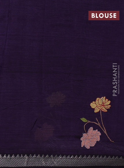 Purple Mangalagiri Silk Cotton - Embroidery