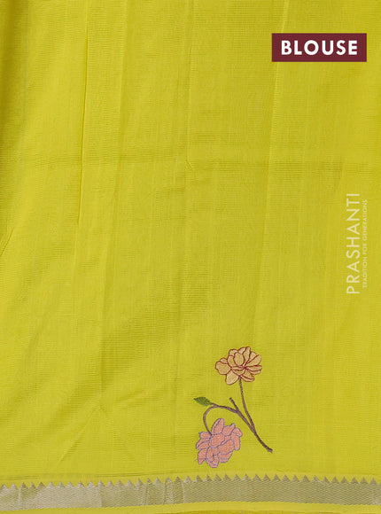 Yellow Mangalagiri Silk Cotton - Embroidery