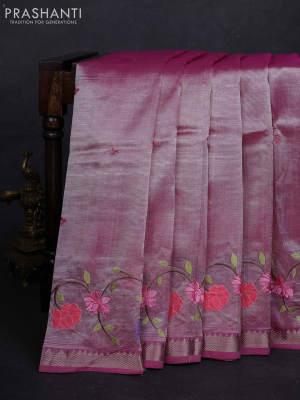 Pink Mangalagiri Silk Cotton - Embroidery