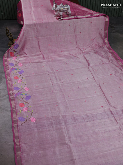 Pink Mangalagiri Silk Cotton - Embroidery