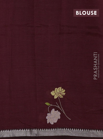 Maroon Mangalagiri Silk Cotton - Embroidery
