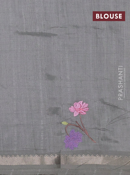 Grey Mangalagiri Silk Cotton - Embroidery
