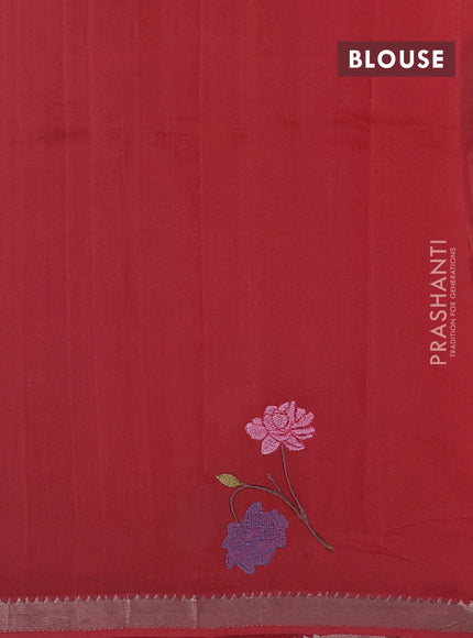 Peach Mangalagiri Silk Cotton - Embroidery