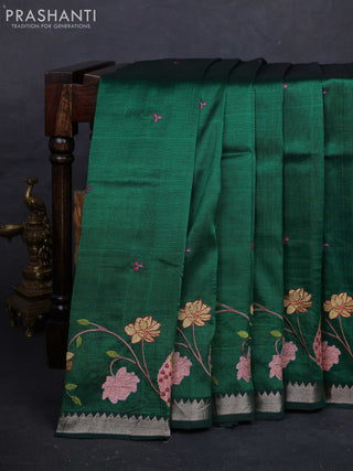 Green Mangalagiri Silk Cotton - Embroidery