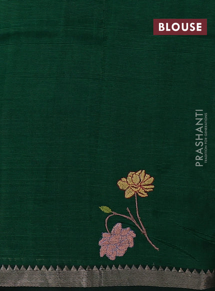 Green Mangalagiri Silk Cotton - Embroidery